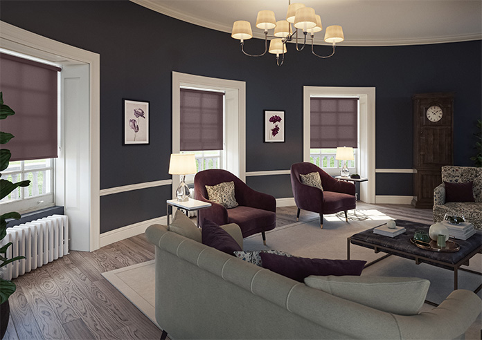 Roma, Aubergine - Roller Blind - Image 7